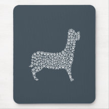 White Paw Print Dog Silhouette