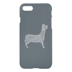 White Paw Print Dog Silhouette iPhone SE/8/7 Case