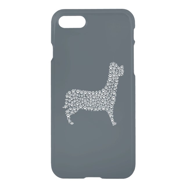 White Paw Print Dog Silhouette Uncommon iPhone Case (Back)
