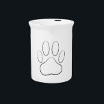 White Paw Print Drink Pitcher<br><div class="desc">White version of the paw print.</div>