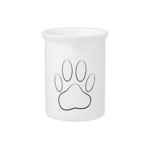 White Paw Print Drink Pitcher