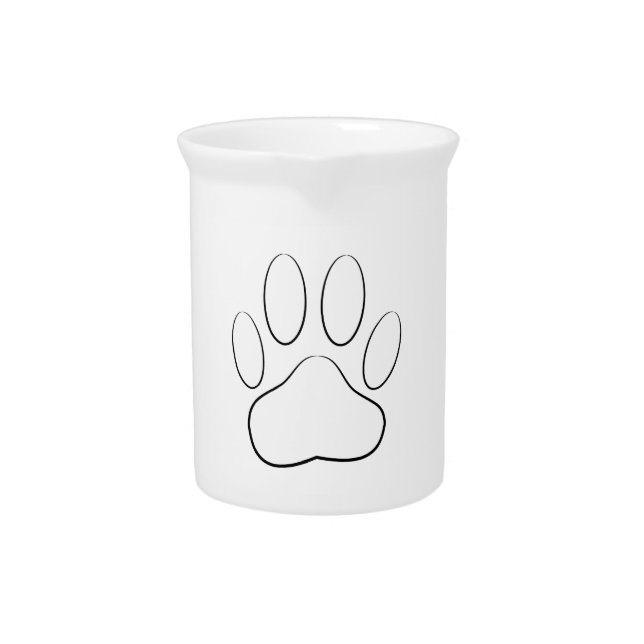 White Paw Print Drink Pitcher (Front)