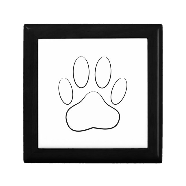 White Paw Print Jewelry Box (Front)