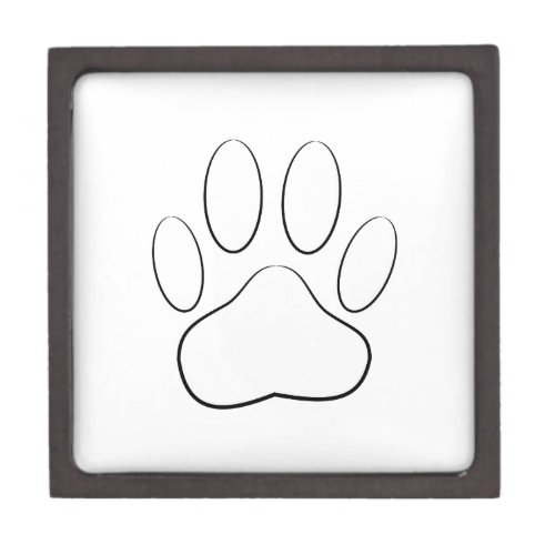 White Paw Print Jewelry Box