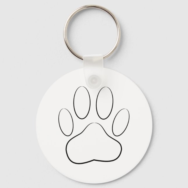 White Paw Print Keychain (Front)