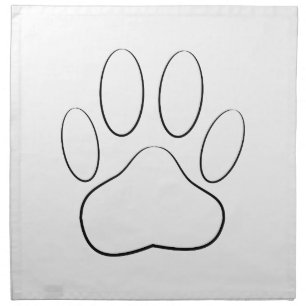 White Paw Print Napkin