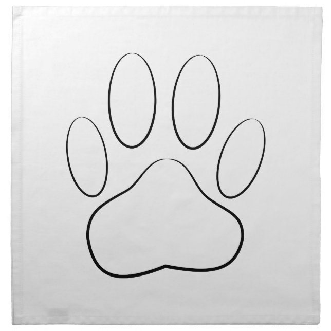 White Paw Print Napkin (Front)