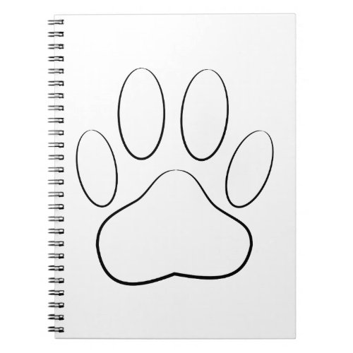 White Paw Print Notebook