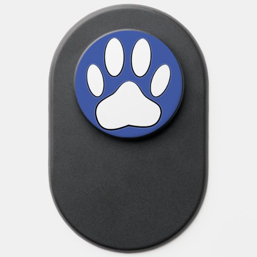 White Paw Print On Blue PopSocket