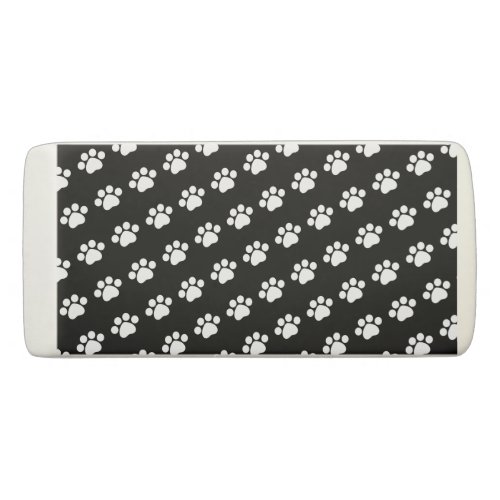 White Paw Print Pattern Eraser