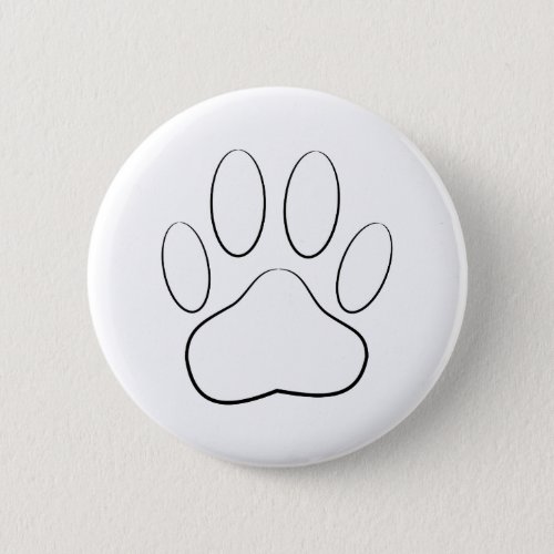 White Paw Print Pinback Button