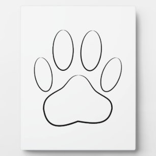 White Paw Print Plaque