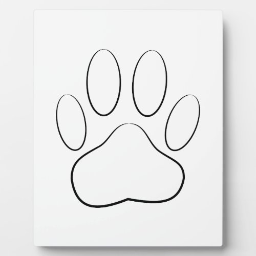 White Paw Print Plaque