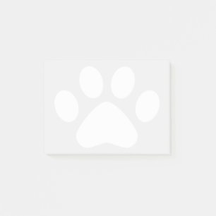 White Paw Print Post-it Notes