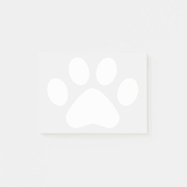White Paw Print Post-it Notes (Front)