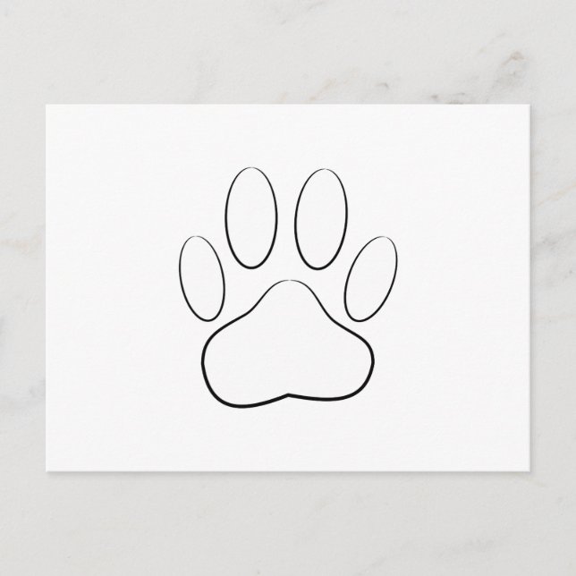 White Paw Print Postcard (Front)
