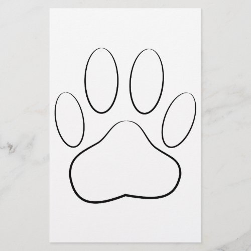 White Paw Print Stationery