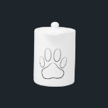 White Paw Print Teapot<br><div class="desc">White version of the paw print.</div>