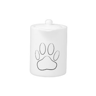 White Paw Print Teapot