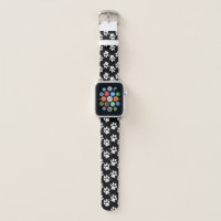 White Paw Prints Design Apple Watch Band