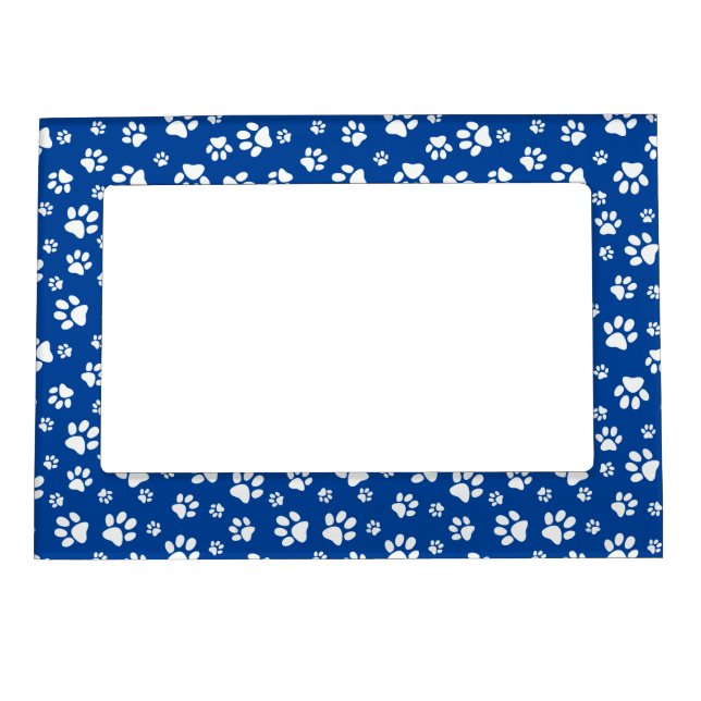 White Paw Prints Design Magnetic Frame (Front)