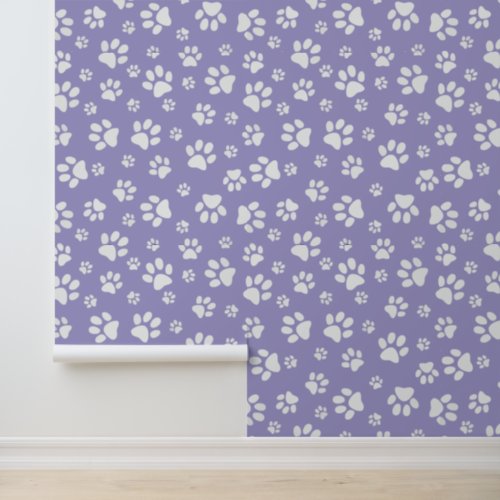 White Paw Prints Design Wallpaper