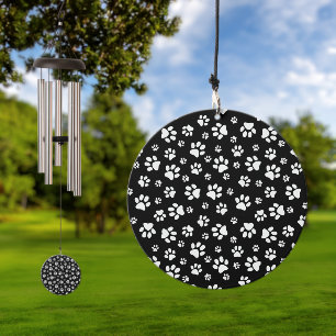 White Paw Prints Design Wind Chime