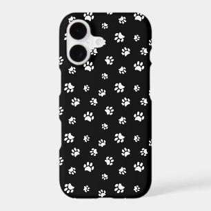 White Paw Prints Pattern iPhone 17 Case