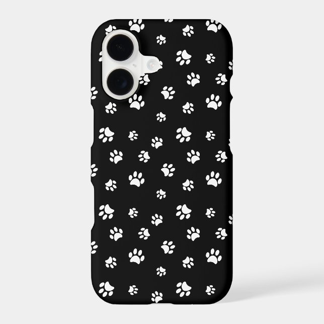 White Paw Prints Pattern Case-Mate iPhone Case (Back)