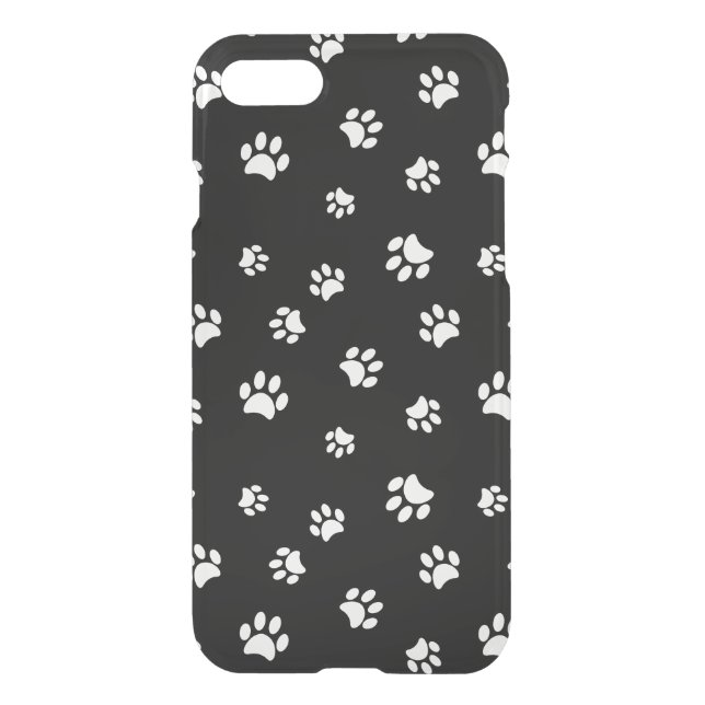White Paw Prints Pattern Uncommon iPhone Case (Back)