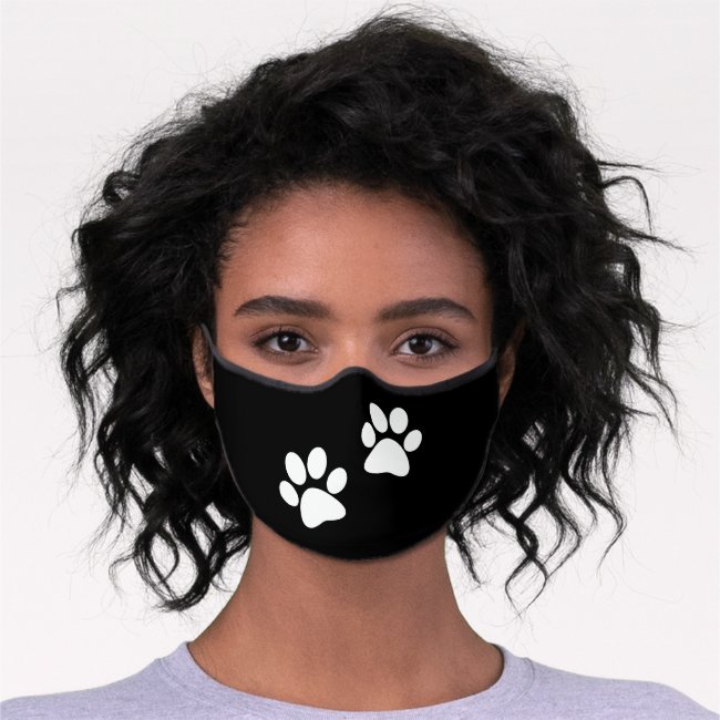 White Paw Prints Premium Face Mask
