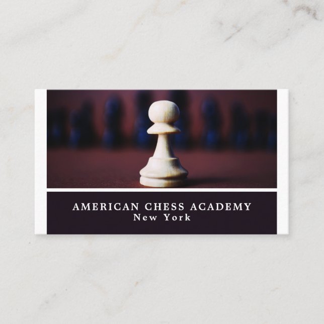 White Pawn, Chess Club Business Card (Front)