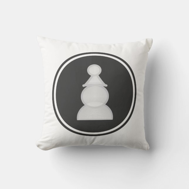 White Pawn Chess Throw Pillow (Front)