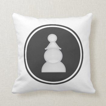 White Pawn Chess Throw Pillow by Chess_store at Zazzle