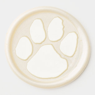White Pawprint Wax Seal Sticker
