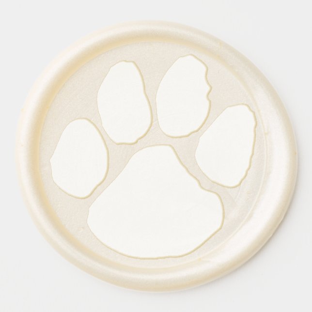 White Pawprint Wax Seal Sticker (Front)