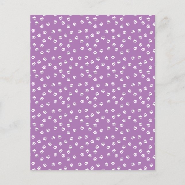 White pawprints scrapbook background paper (Front)