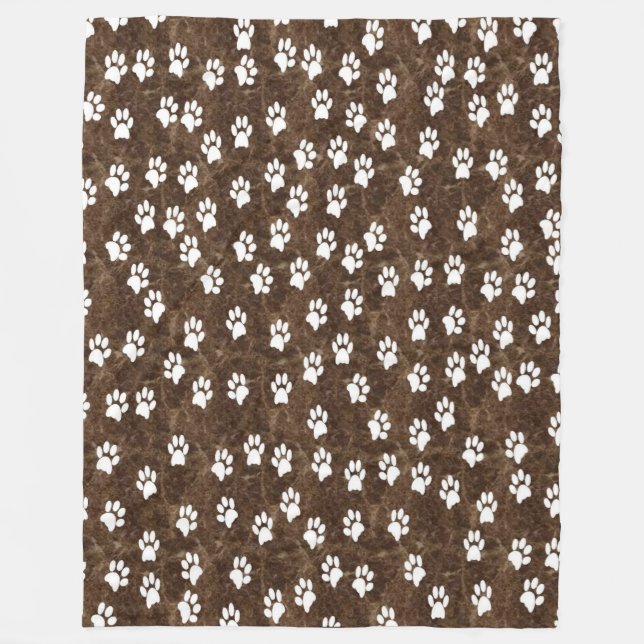 WHITE PAWS FLEECE BLANKET (Front)