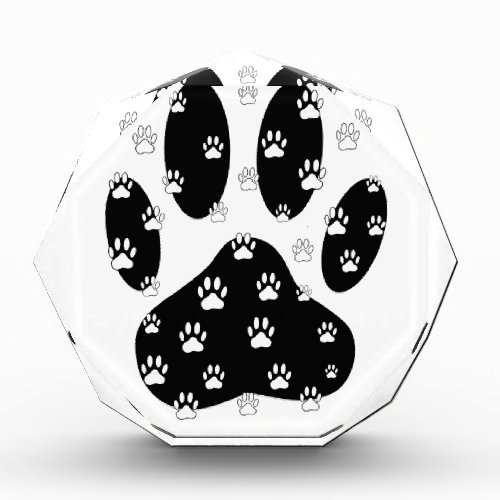 White Paws On Black Paw Print Award