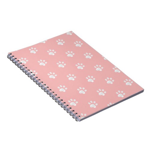 White Paws on Rose Gold Notebook