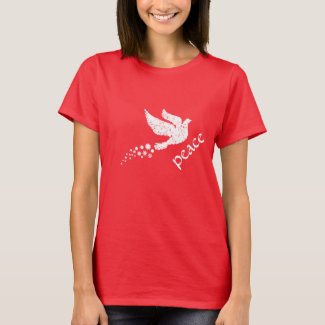 White peace dove snowflakes t-shirt