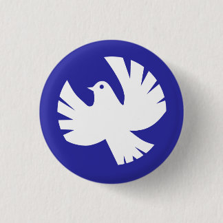 White Peace Dove Symbol Button
