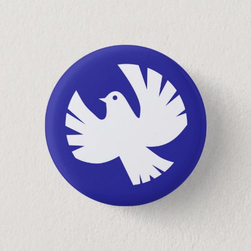 White Peace Dove Symbol Button