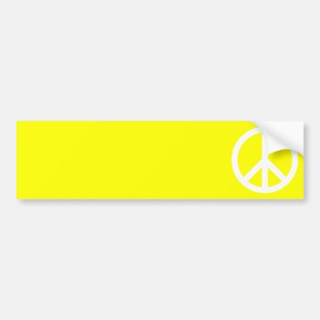 White Peace Sign Bumper Sticker by peacegifts at Zazzle