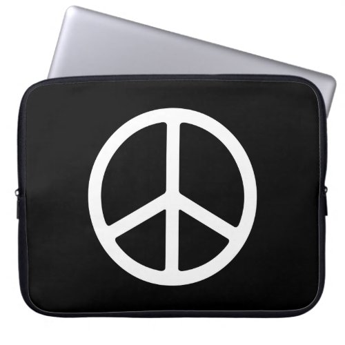 White Peace Sign Electronics Bag