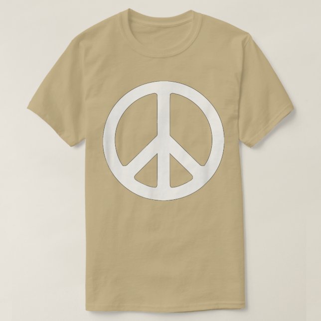 White Peace Sign  T-Shirt (Design Front)