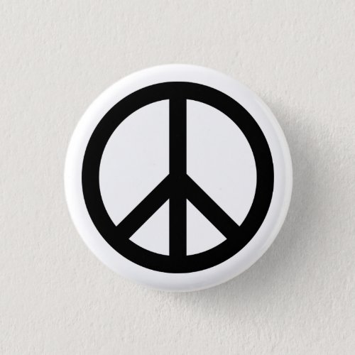White Peace Symbol Button