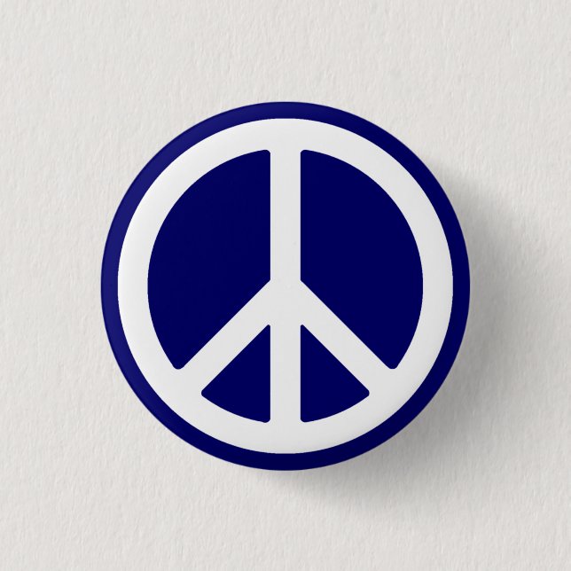 White Peace Symbol Button (Front)