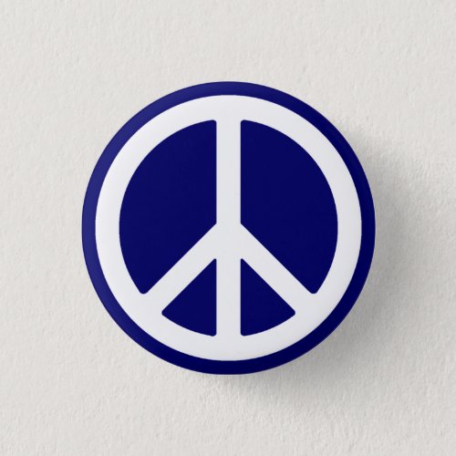 White Peace Symbol Button