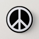 White Peace Symbol Pinback Button at Zazzle